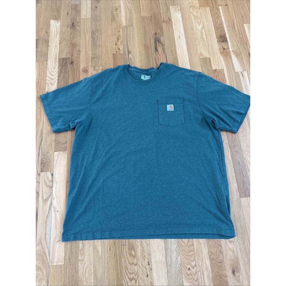 Carhartt Loose Fit Heavyweight Short‎ Sleeve Pocket T-Shirt Size 2XL Green